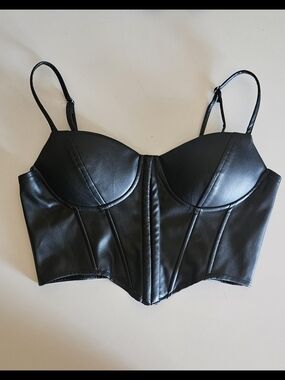 Windsor Faux Leather Corset Top